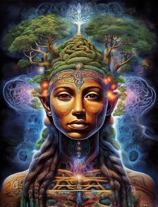 Molécula espirito, mirações de ayahuasca, glândula pineal, cérebro, floresta, sonhos, dimensões paralelas